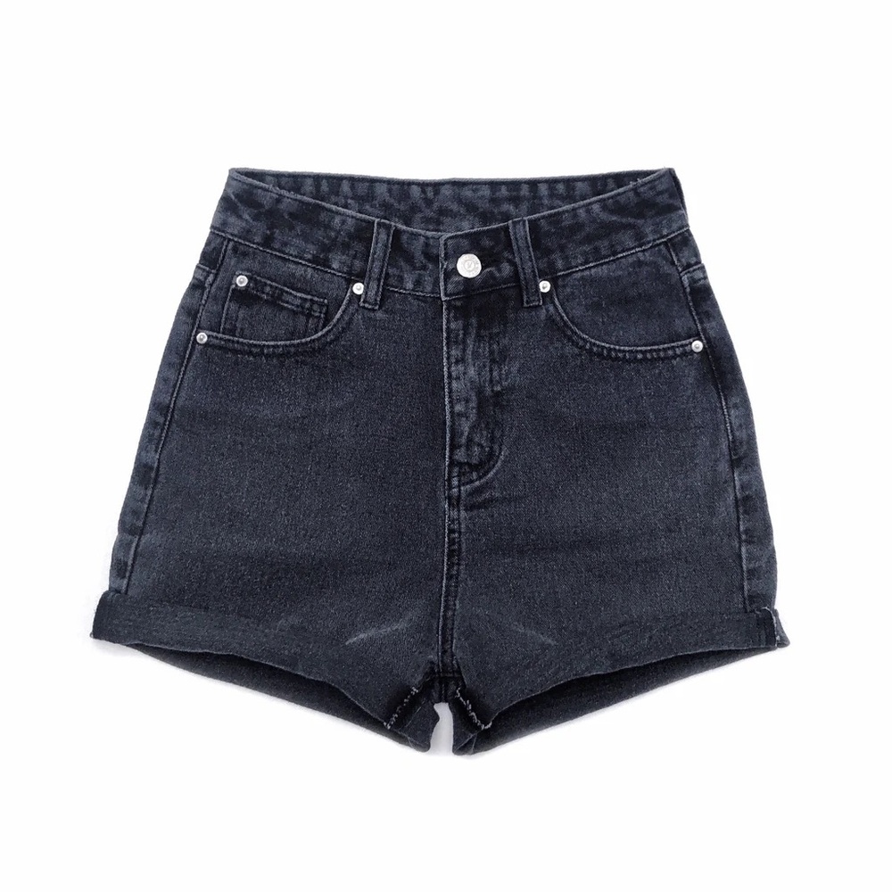 H&M Black Denim Shorts - 4